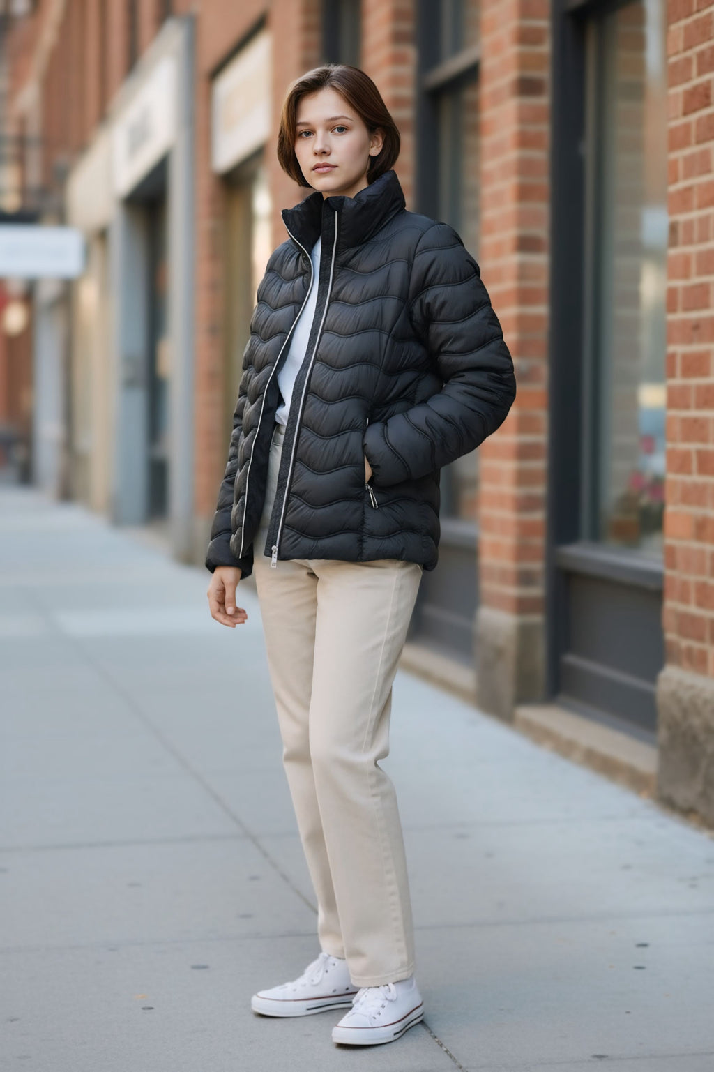 GIUBBINO IN ECOPIUMA CON PELLICCIA