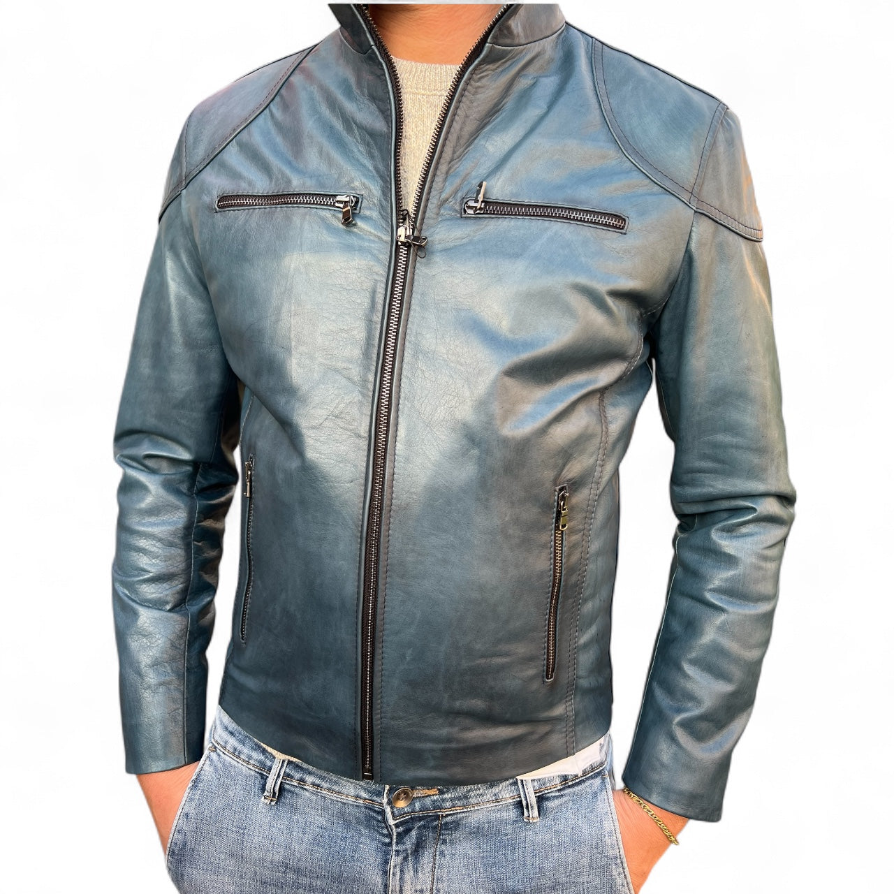 BIKER IN BLU