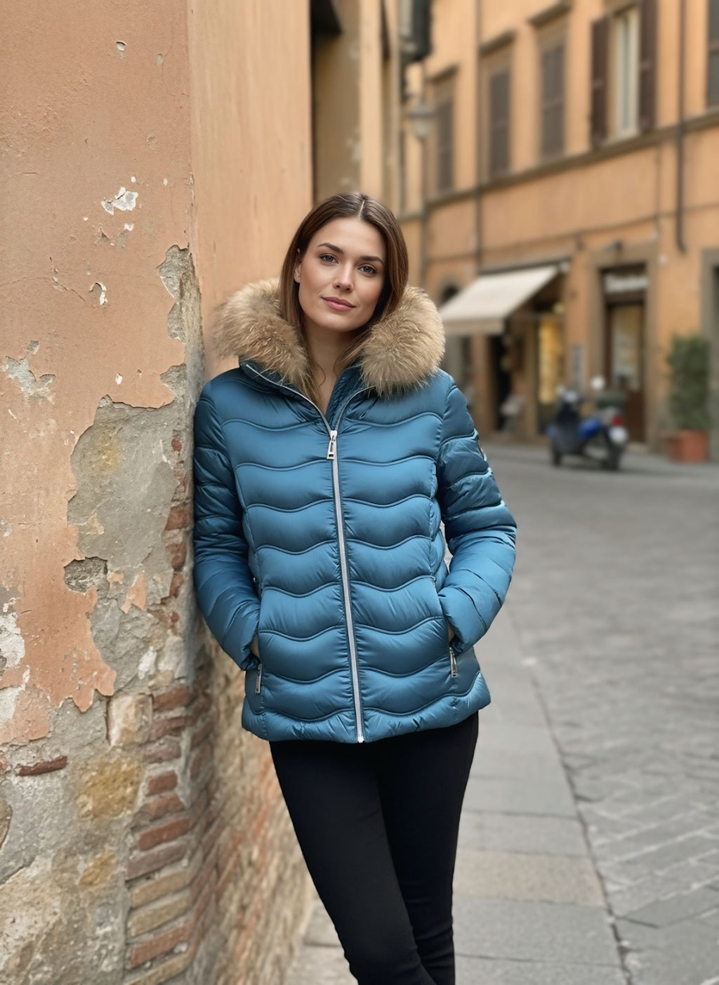 GIUBBINO IN ECOPIUMA CON PELLICCIA