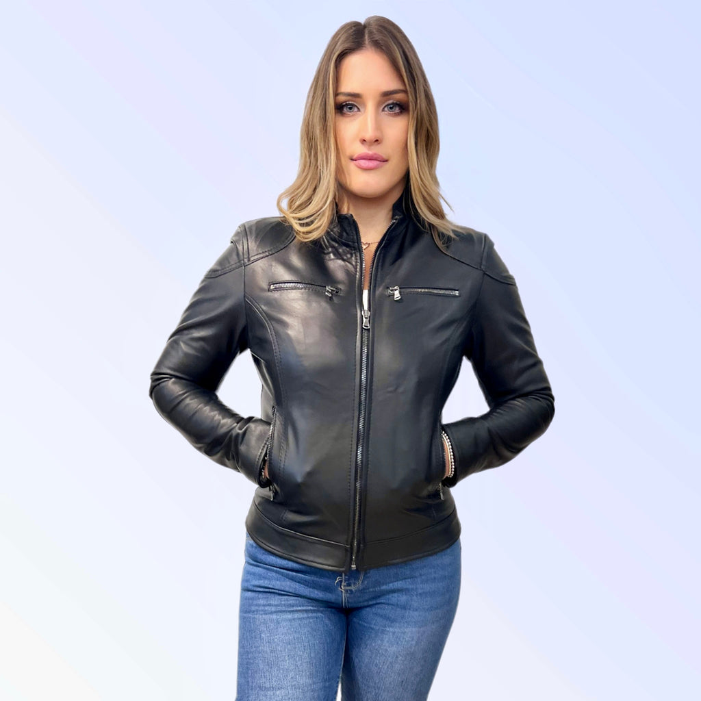 GIUSY-BIKER IN PELLE NAPPA