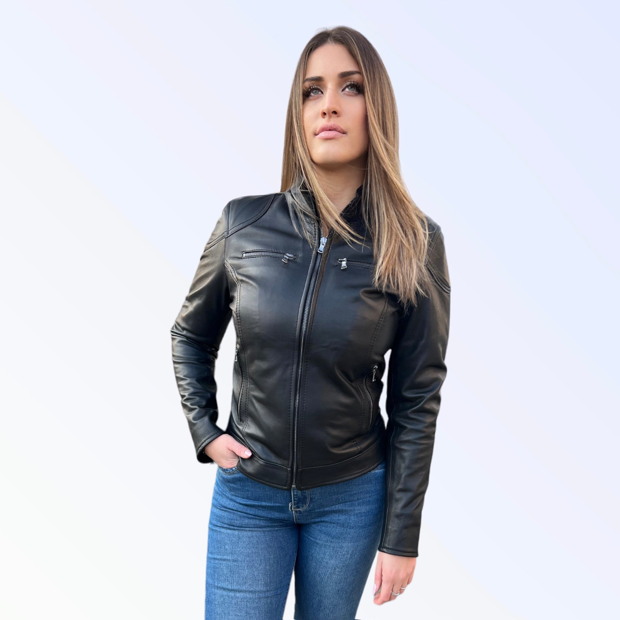 GIUSY-BIKER IN PELLE NAPPA