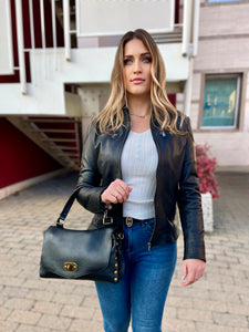 GIUSY-BIKER IN PELLE NAPPA