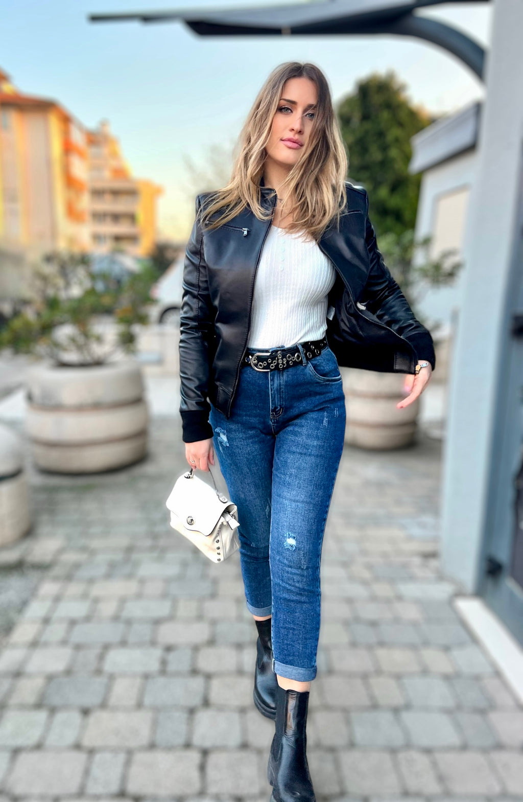 KARIM-BOMBER IN VERA PELLE