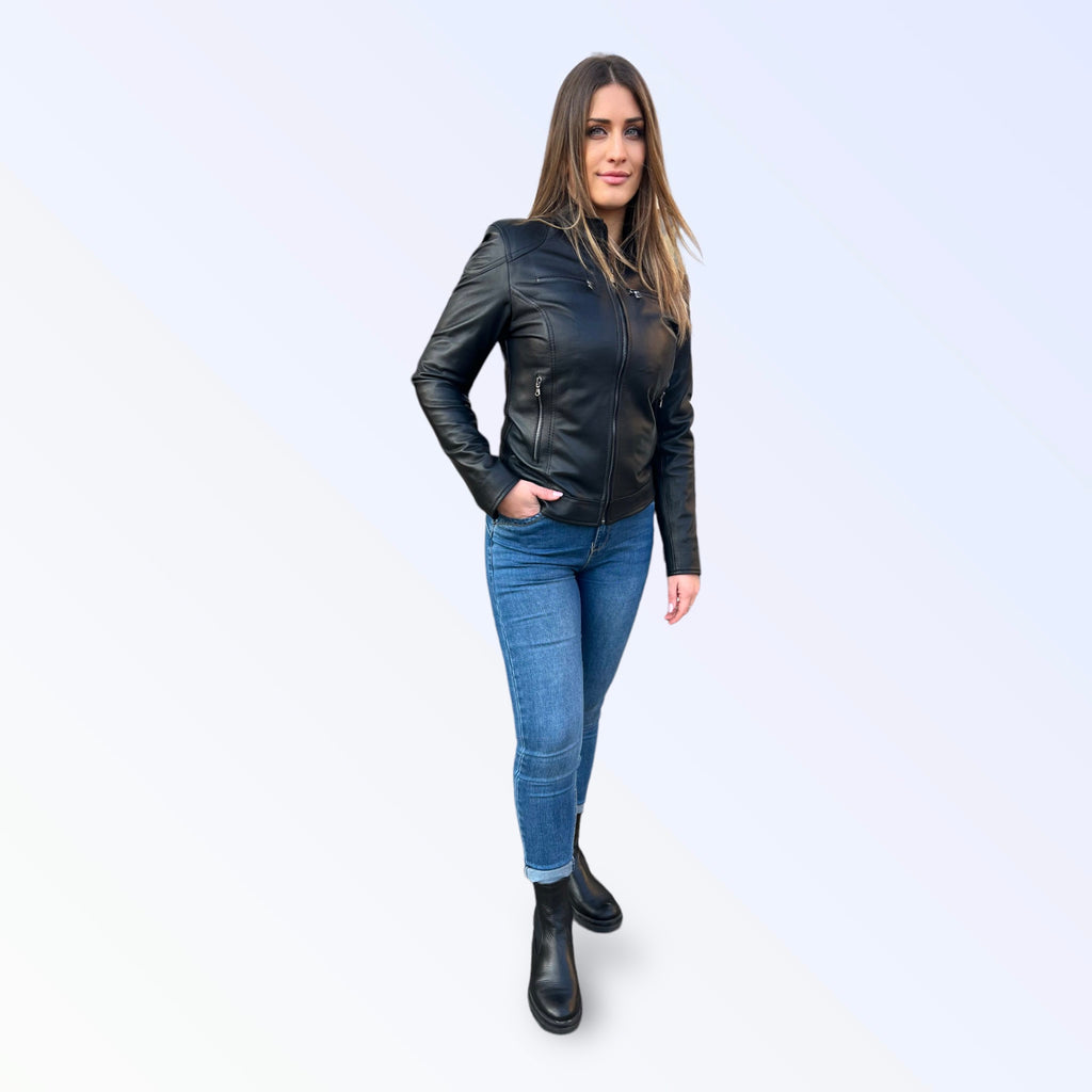 GIUSY-BIKER IN PELLE NAPPA