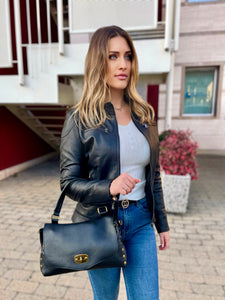 GIUSY-BIKER IN PELLE NAPPA